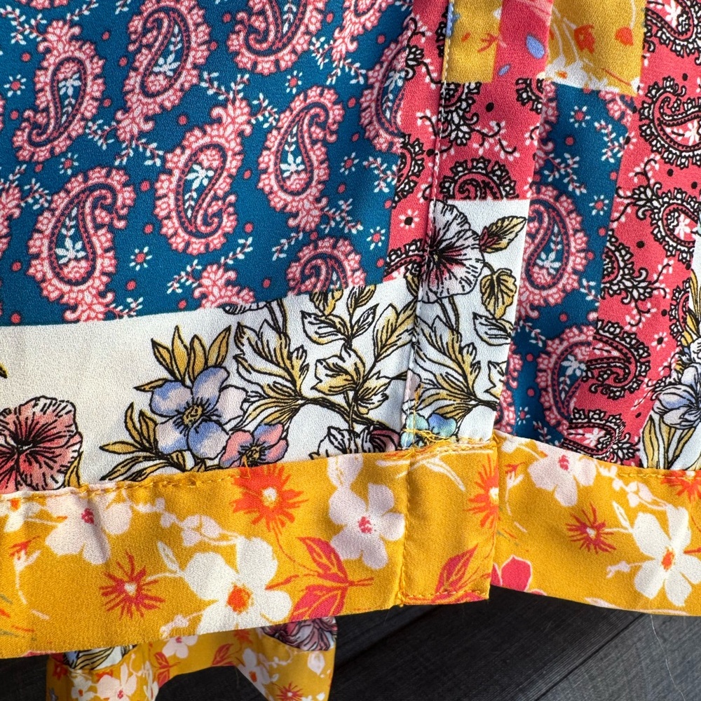 Patchwork Multicolor Floral Blouse - image 5